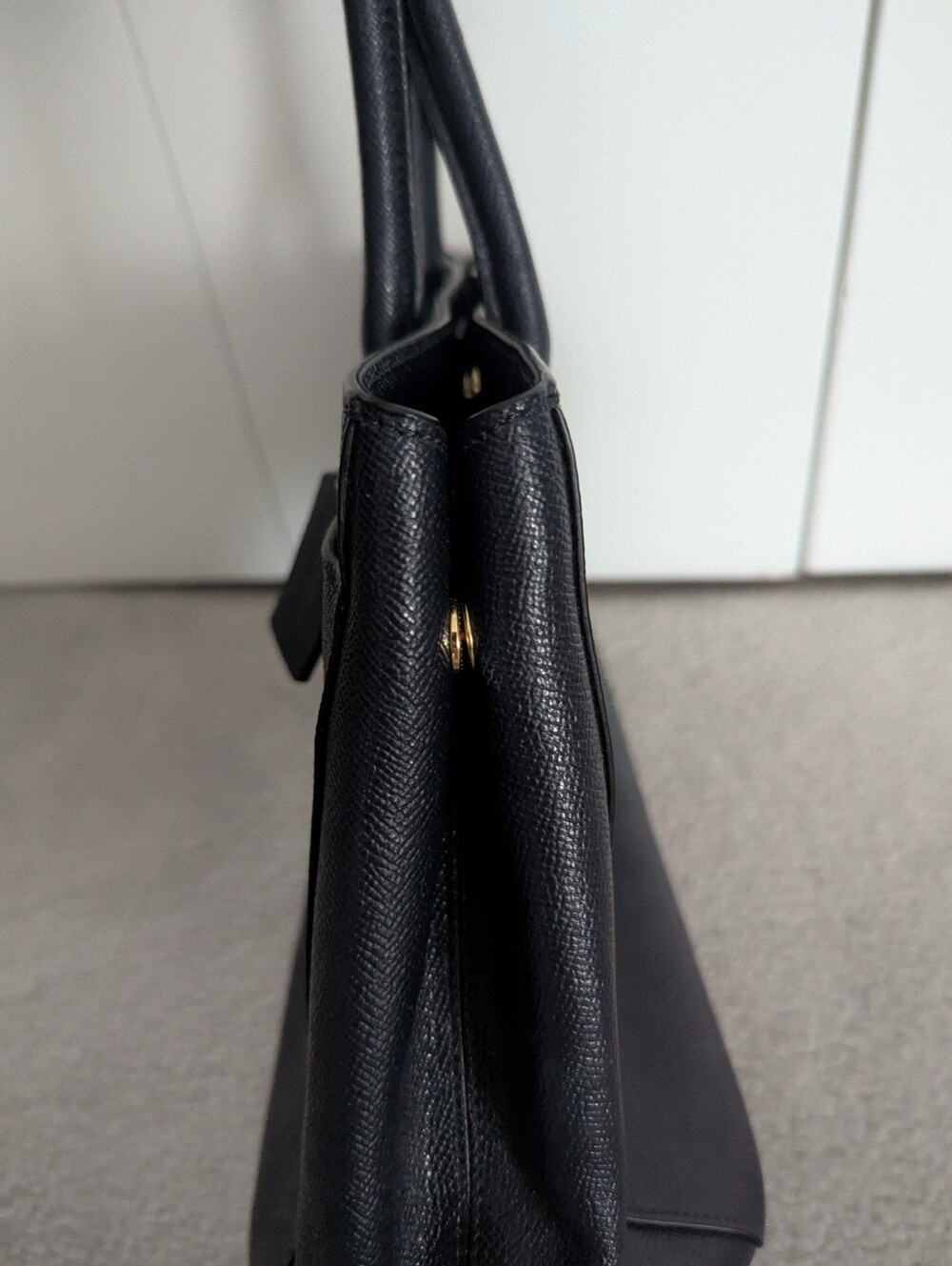 Coach Bailey Carryall Navy Leather Tote Shoulder Bag w/ Dust Bag - Picture 3 of 13